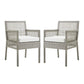 Modway Aura Dining Armchair Outdoor Patio Wicker Rattan Set of 2 FredCo