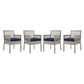 Modway Aura Dining Armchair Outdoor Patio Wicker Rattan Set of 4 FredCo