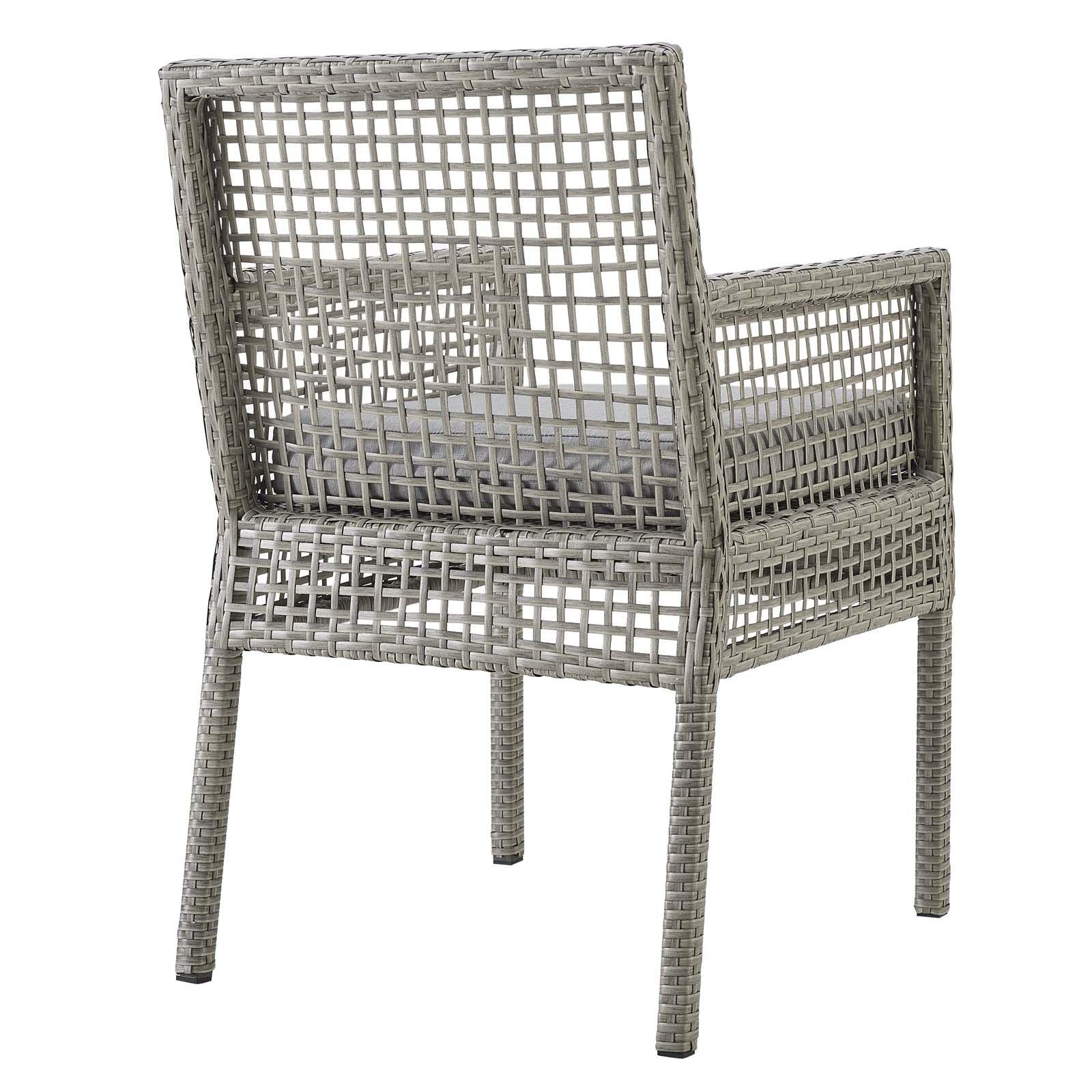 Modway Aura Dining Armchair Outdoor Patio Wicker Rattan Set of 4 FredCo