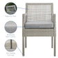 Modway Aura Dining Armchair Outdoor Patio Wicker Rattan Set of 4 FredCo