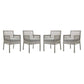 Modway Aura Dining Armchair Outdoor Patio Wicker Rattan Set of 4 FredCo