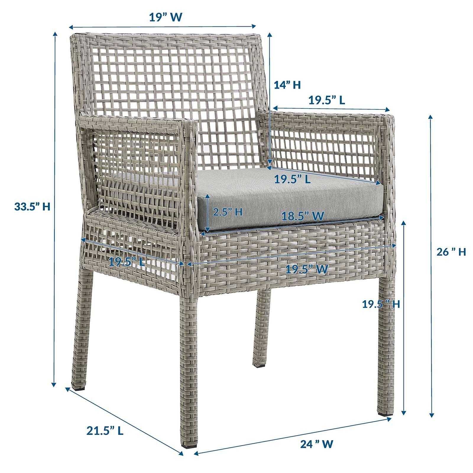 Modway Aura Outdoor Patio Wicker Rattan Dining Armchair FredCo