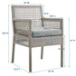 Modway Aura Outdoor Patio Wicker Rattan Dining Armchair FredCo