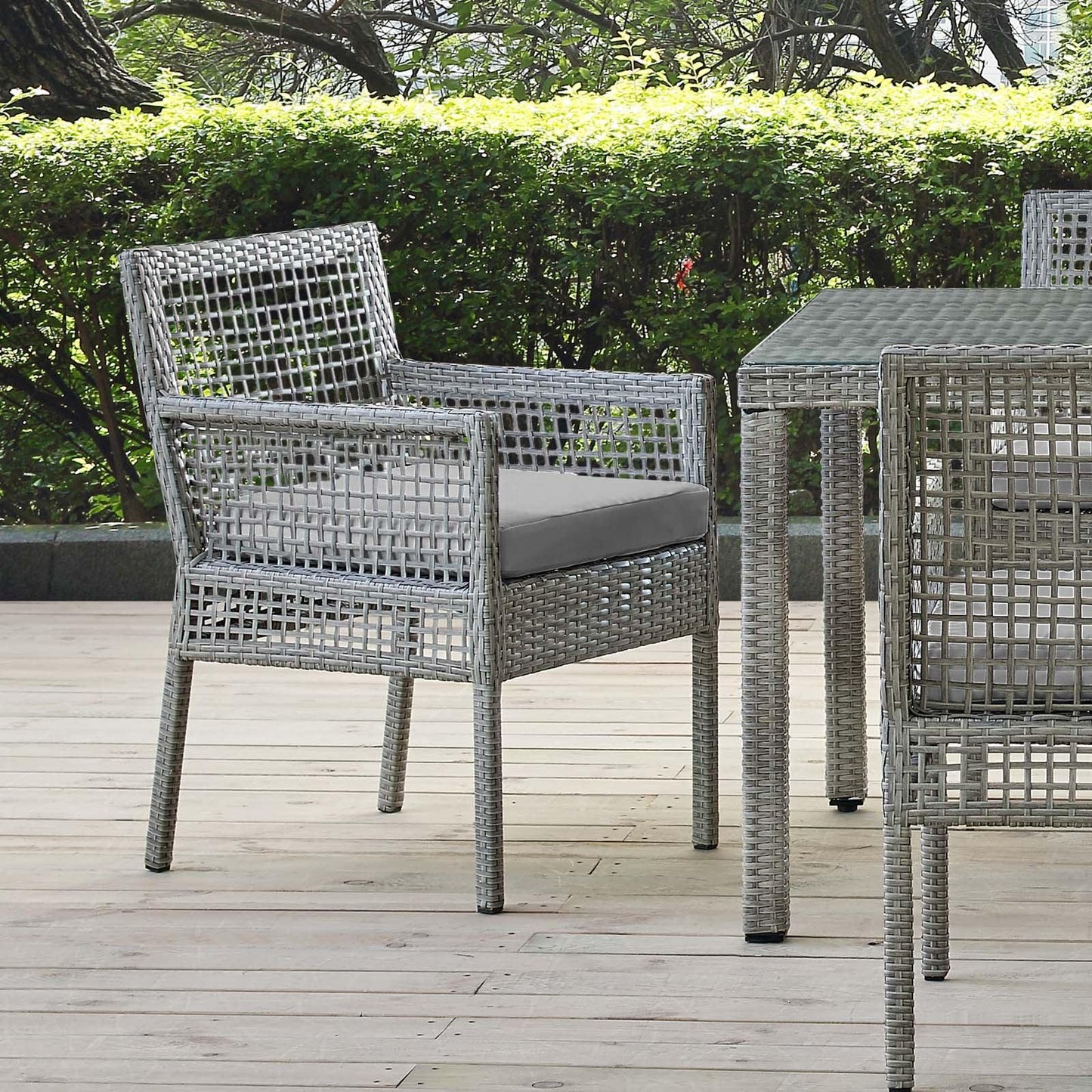 Modway Aura Outdoor Patio Wicker Rattan Dining Armchair FredCo