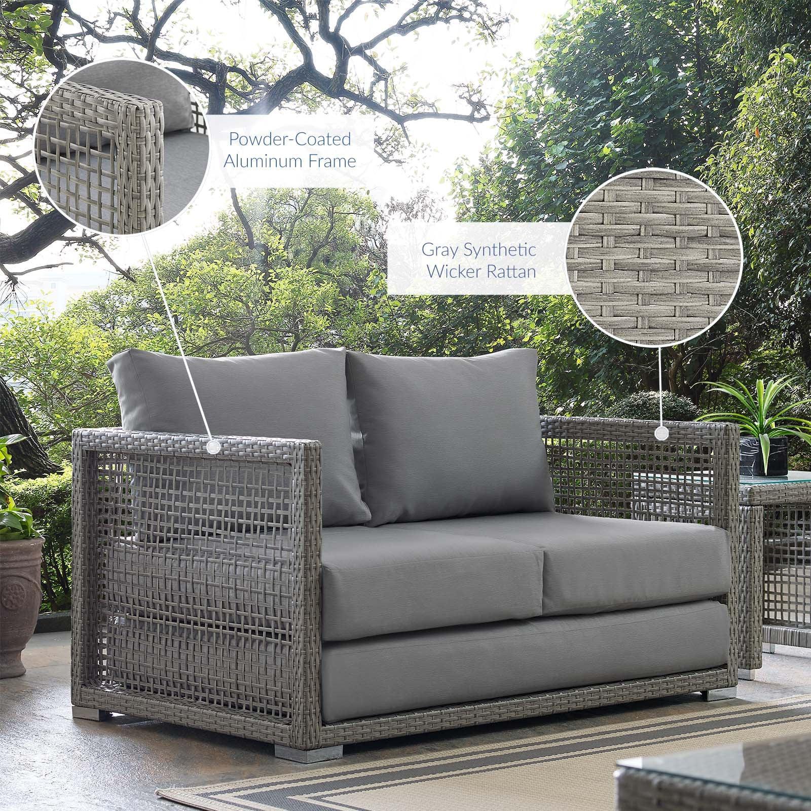Modway Aura Outdoor Patio Wicker Rattan Loveseat FredCo
