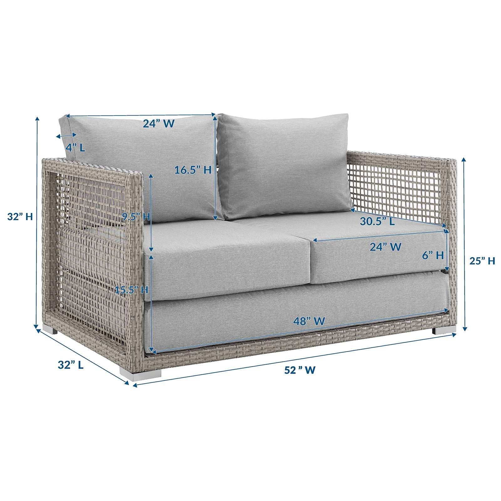Modway Aura Outdoor Patio Wicker Rattan Loveseat FredCo