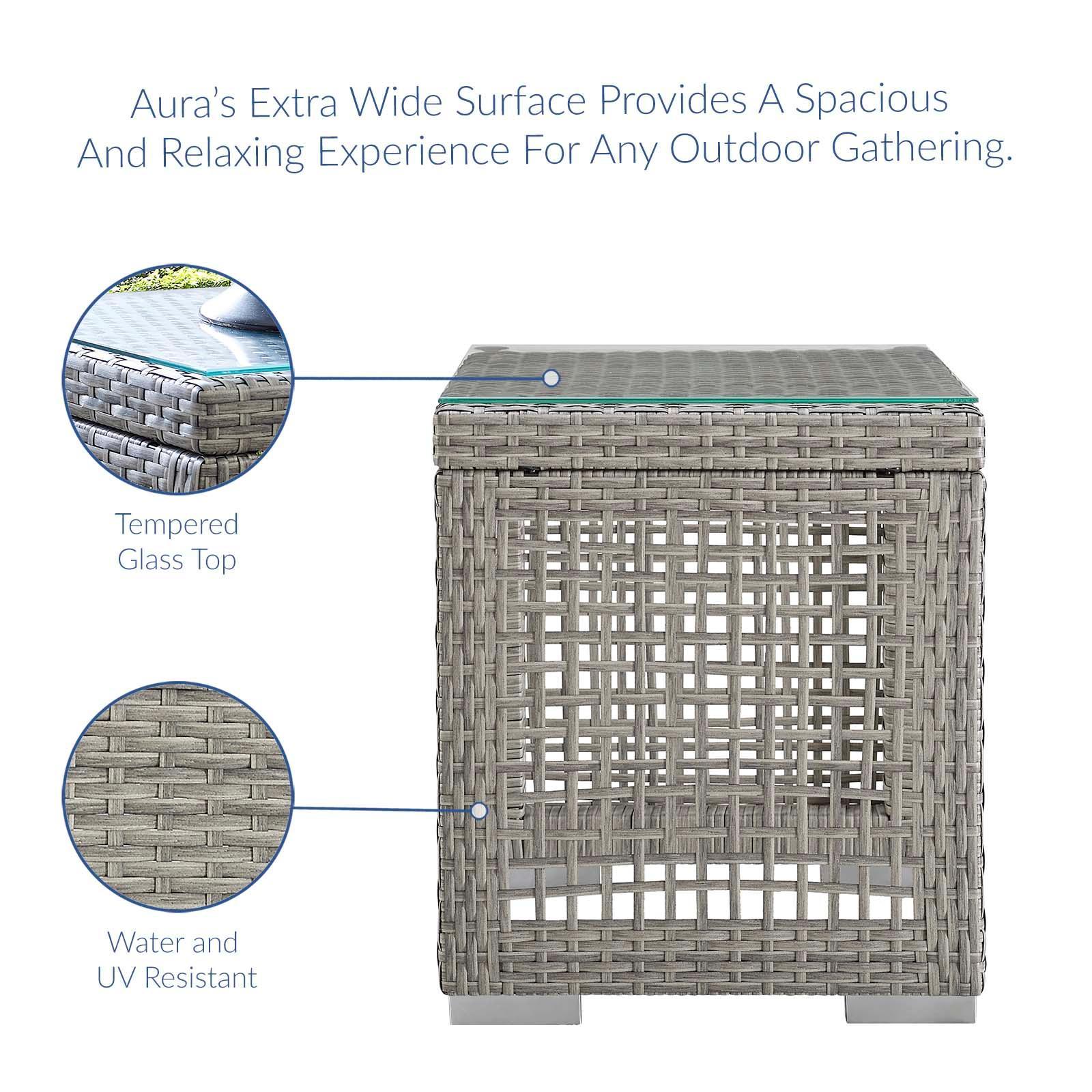 Modway Aura Outdoor Patio Wicker Rattan Side Table FredCo