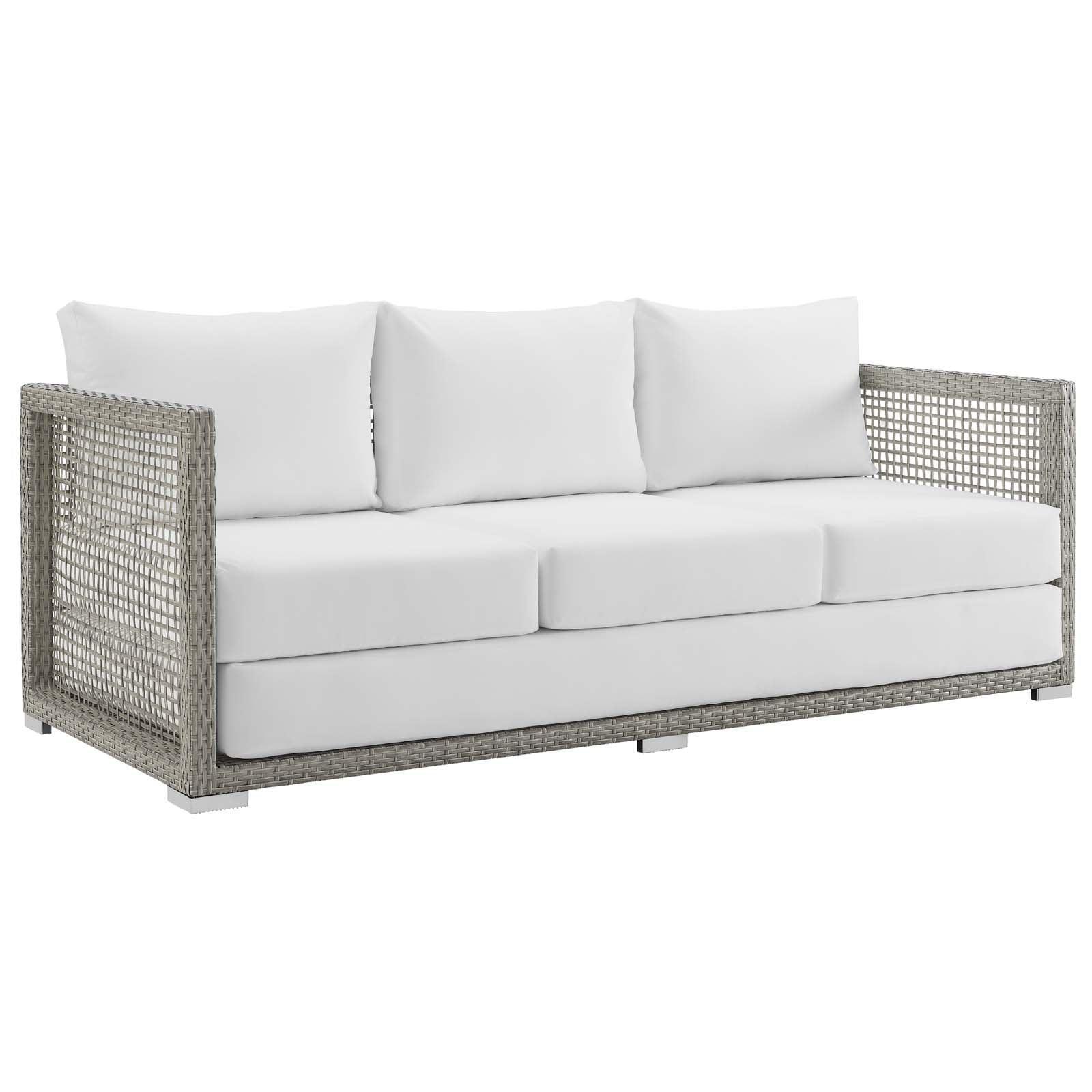 Modway Aura Outdoor Patio Wicker Rattan Sofa FredCo