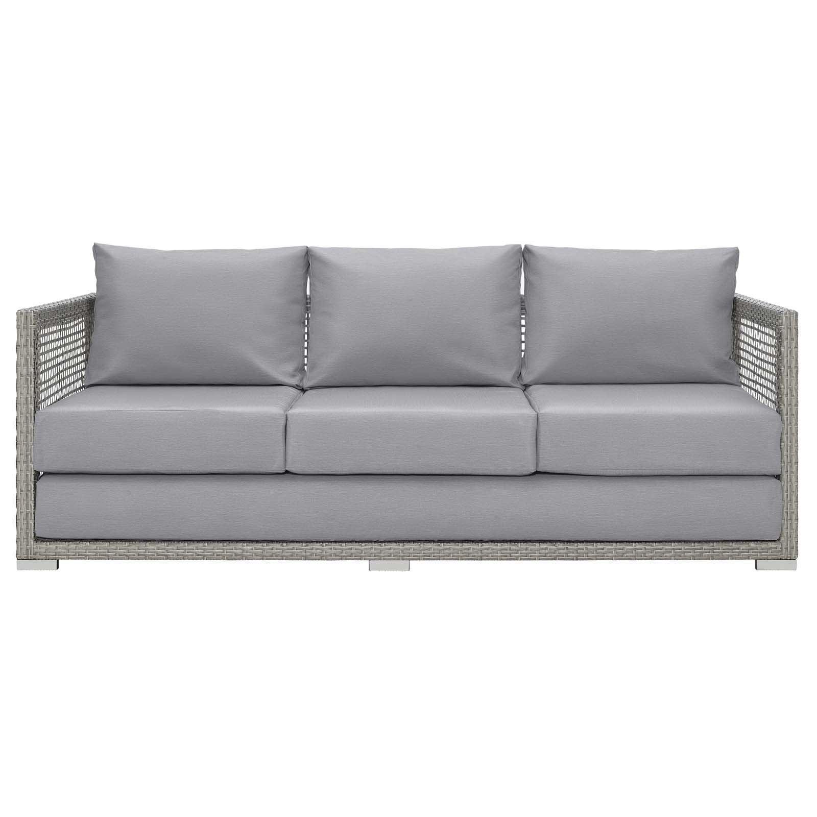 Modway Aura Outdoor Patio Wicker Rattan Sofa FredCo