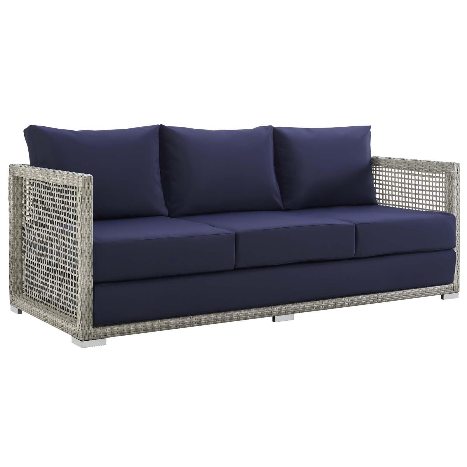 Modway Aura Outdoor Patio Wicker Rattan Sofa FredCo