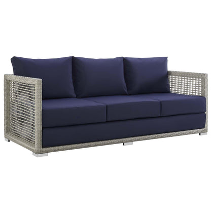 Modway Aura Outdoor Patio Wicker Rattan Sofa FredCo
