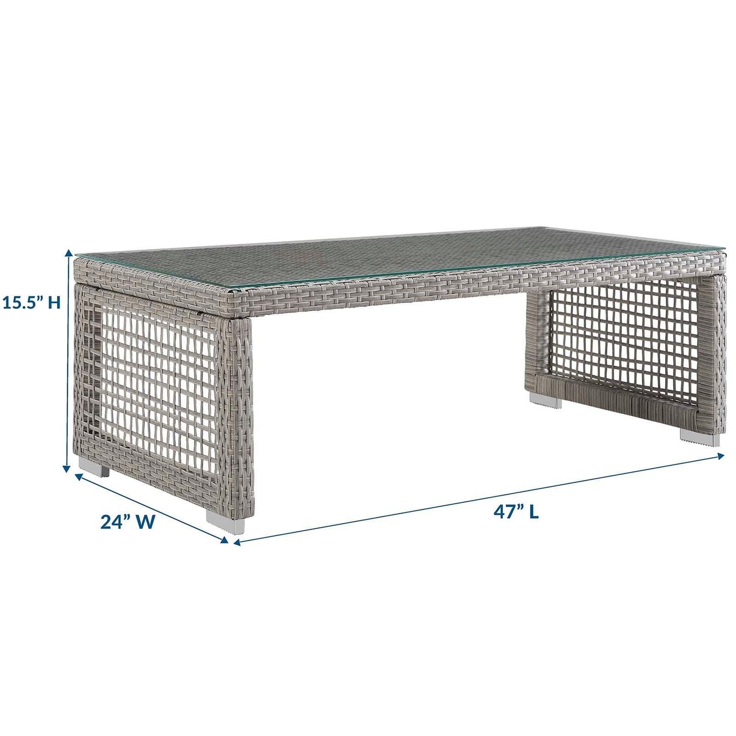 Modway Aura Rattan Outdoor Patio Coffee Table FredCo