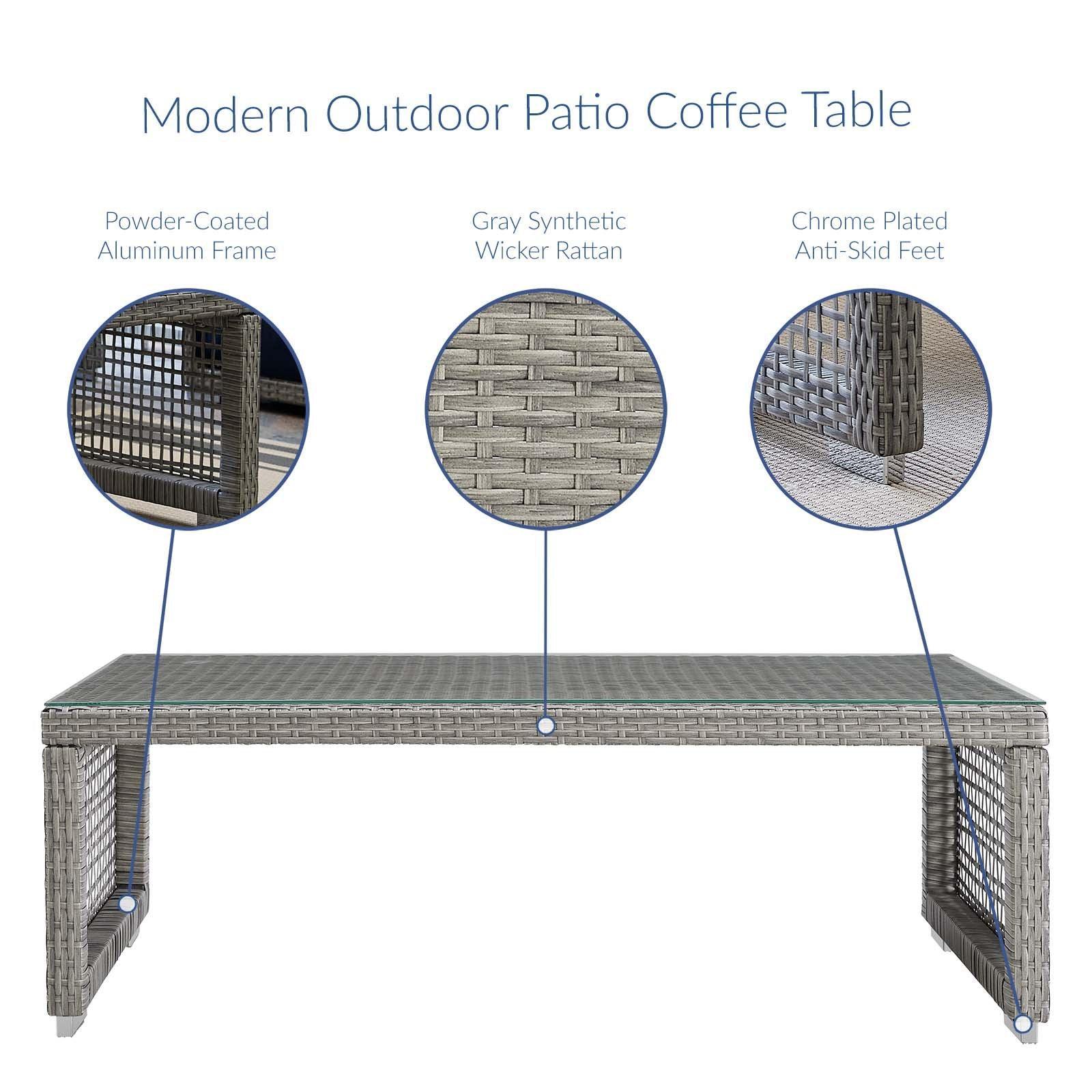 Modway Aura Rattan Outdoor Patio Coffee Table FredCo