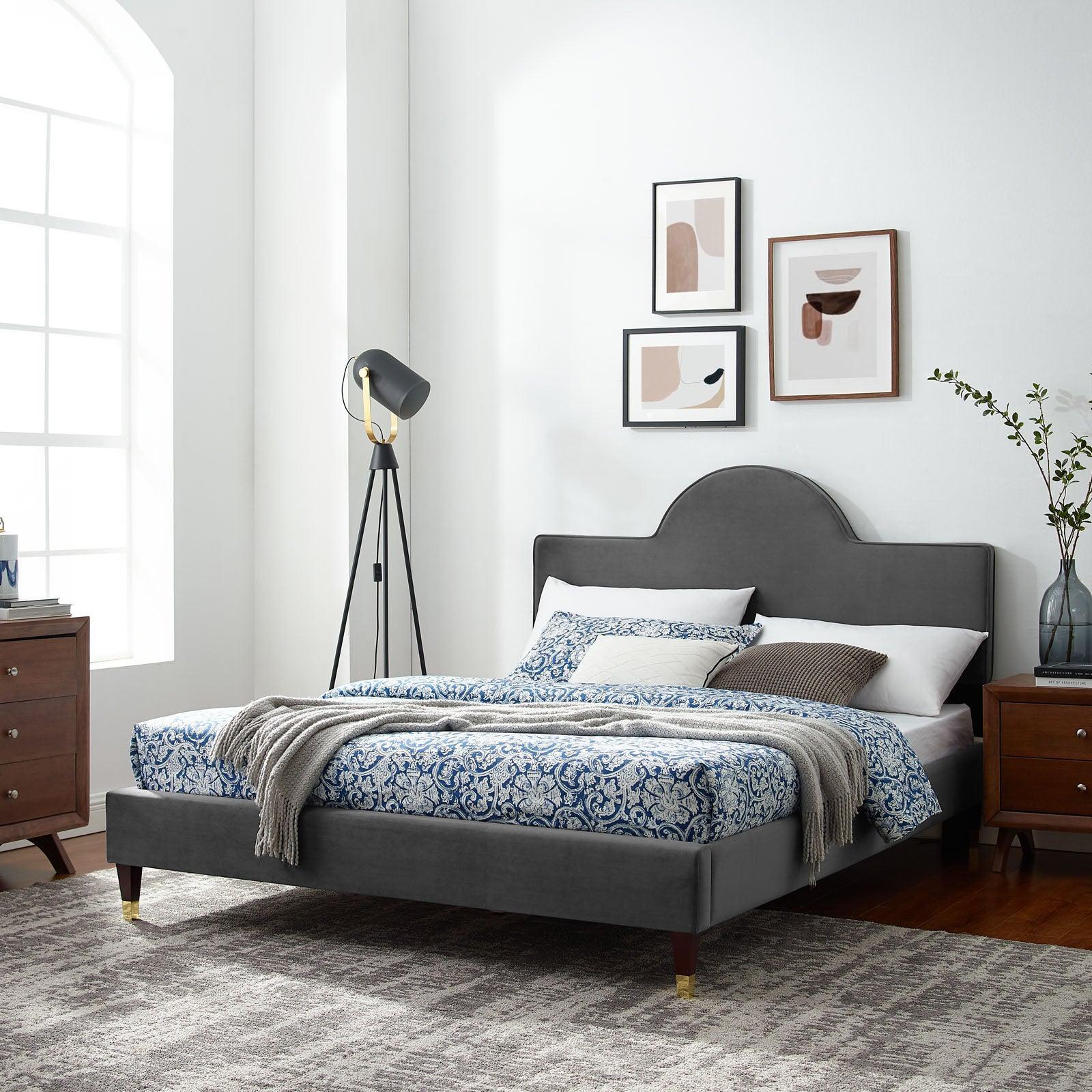 Modway Aurora Performance Velvet Twin Bed FredCo