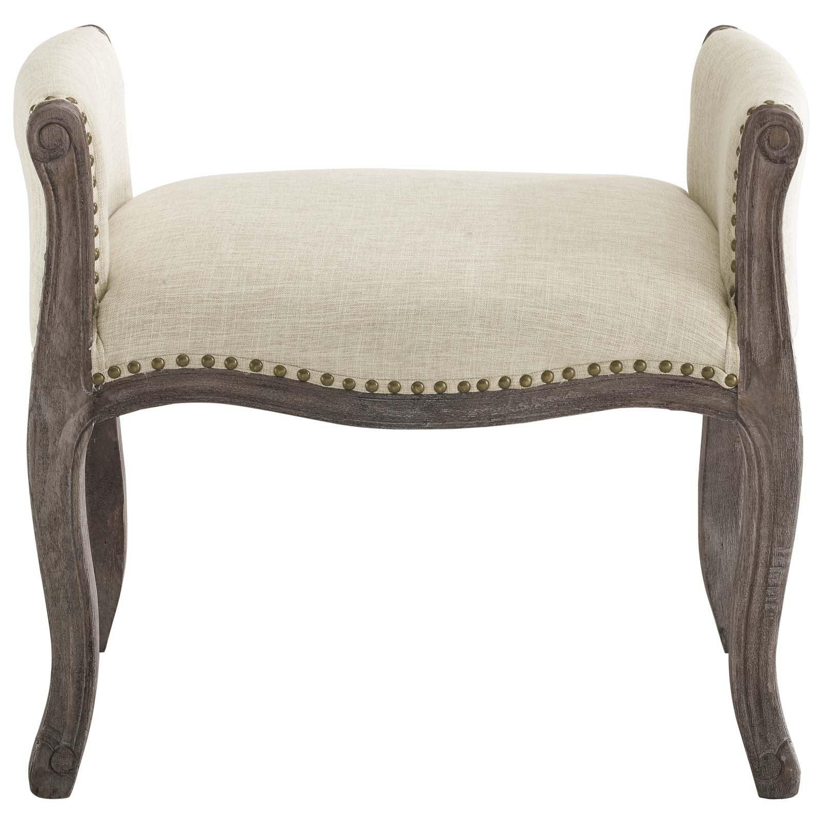 Modway Avail Vintage French Upholstered Fabric Bench FredCo