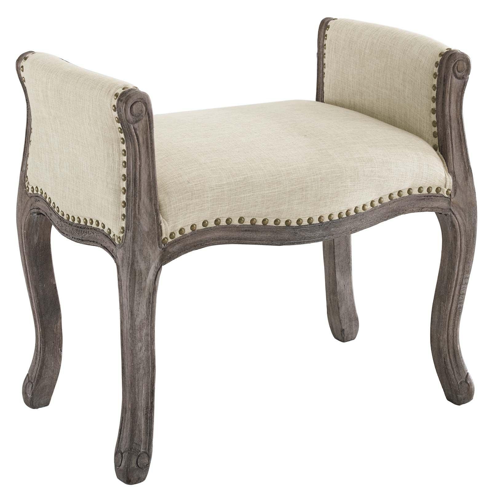 Modway Avail Vintage French Upholstered Fabric Bench FredCo