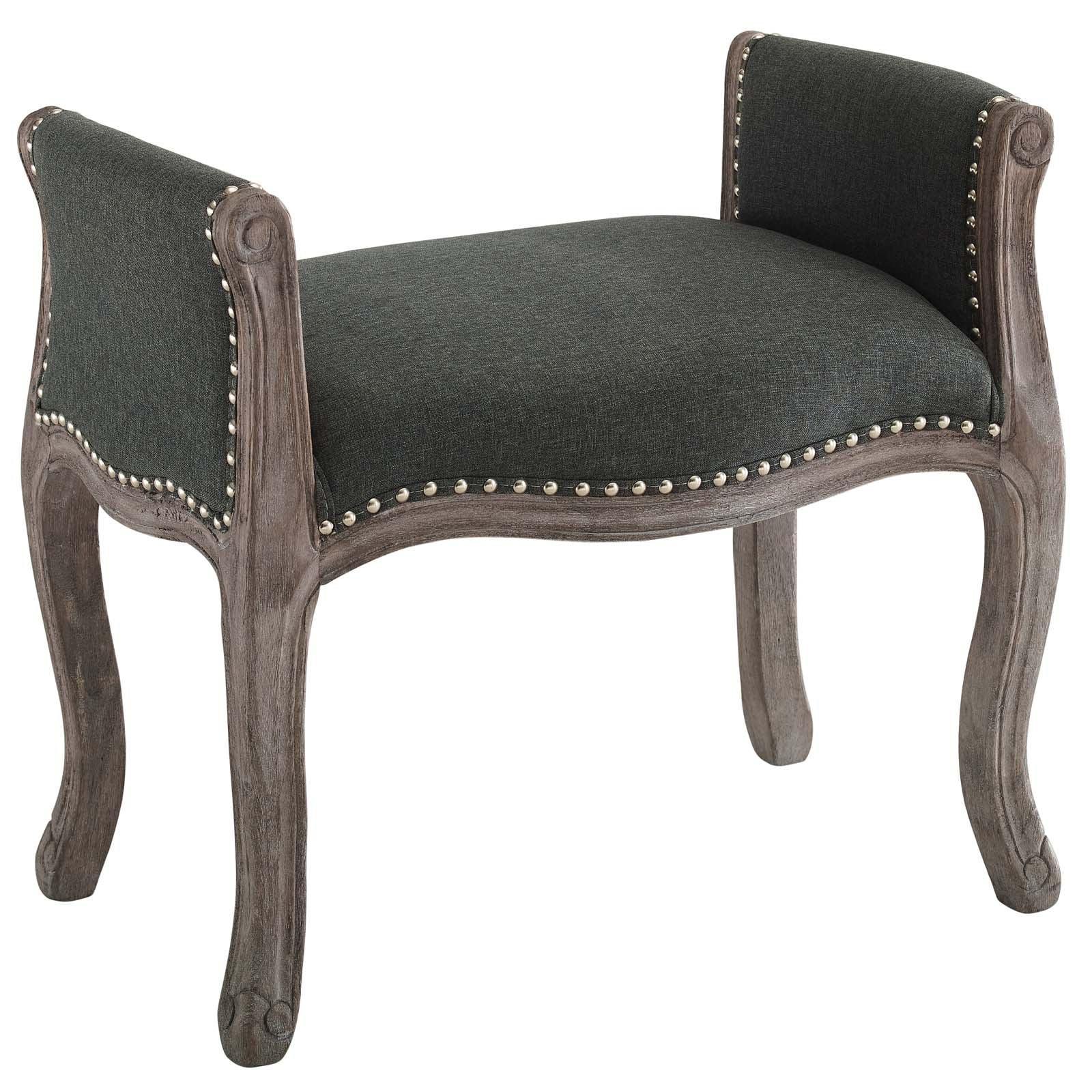 Modway Avail Vintage French Upholstered Fabric Bench FredCo