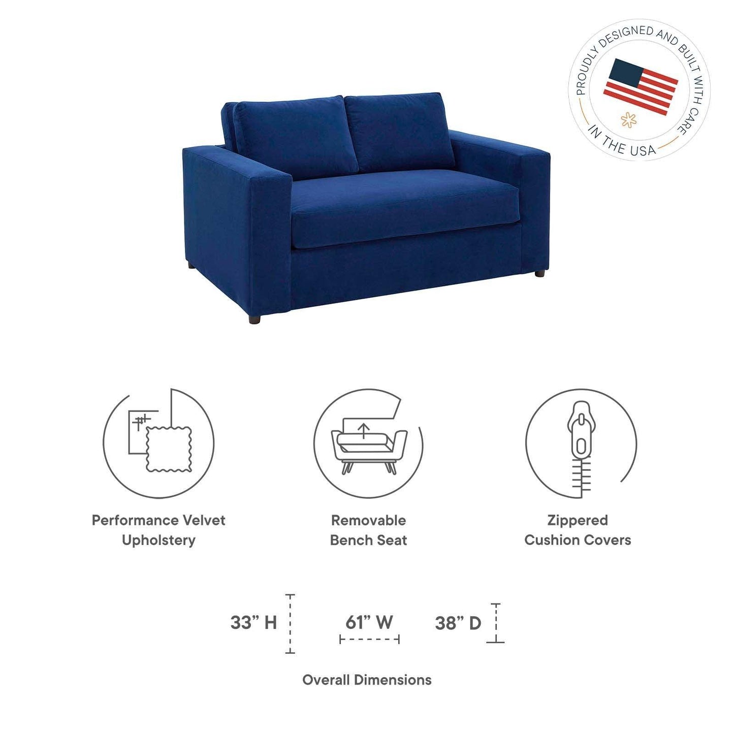 Modway Avendale Velvet Loveseat FredCo