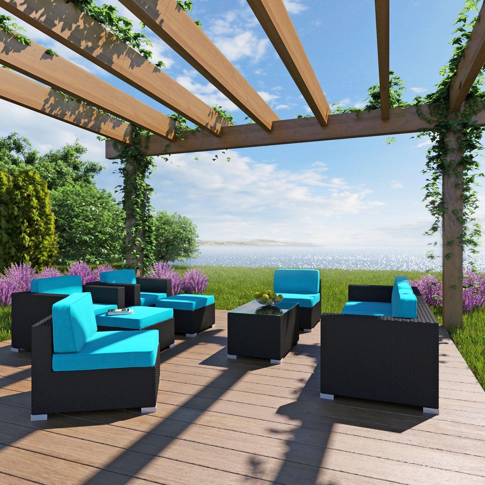 Modway Avia 10 Piece Outdoor Patio Sectional Set FredCo
