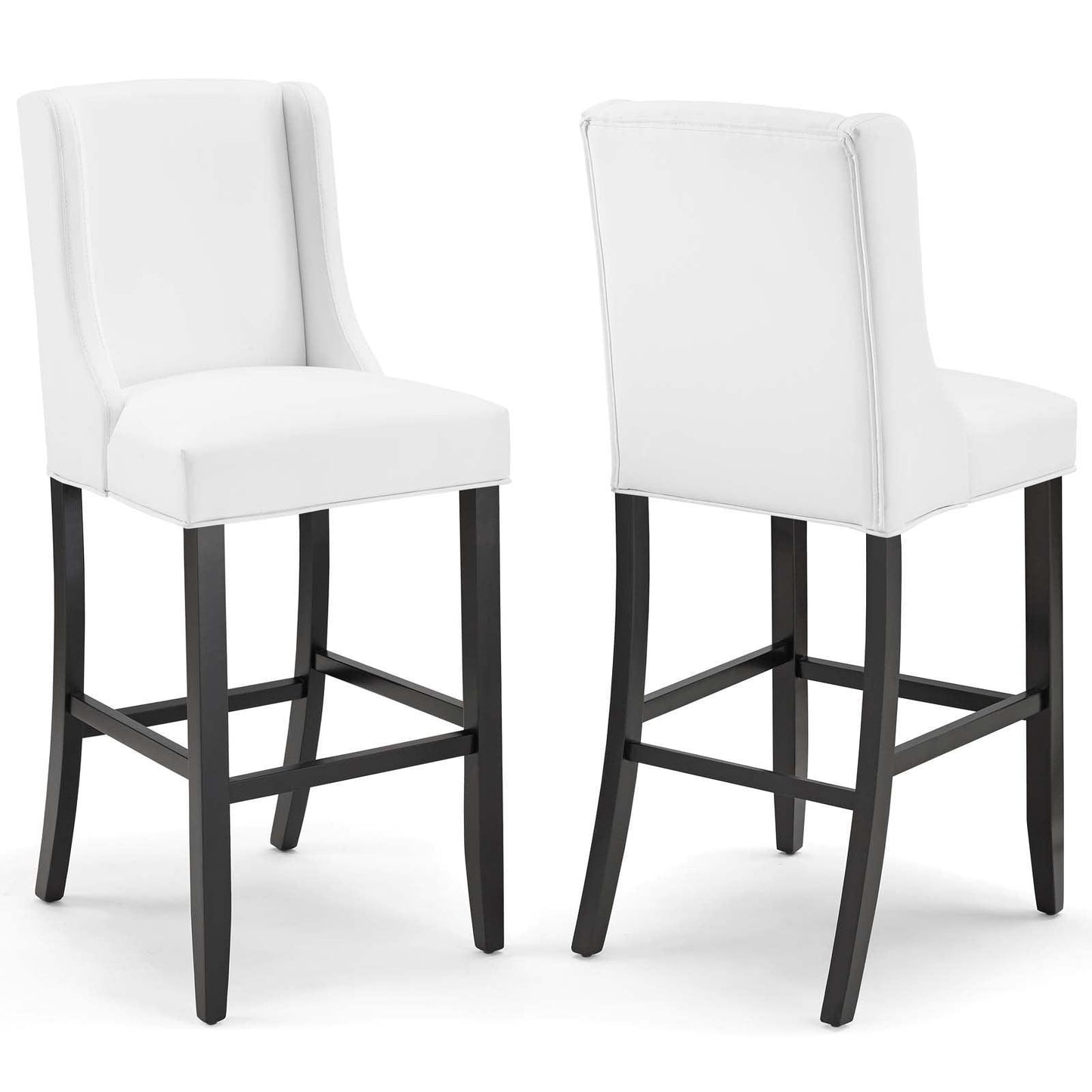 Modway Baron Bar Stool Faux Leather Set of 2 FredCo