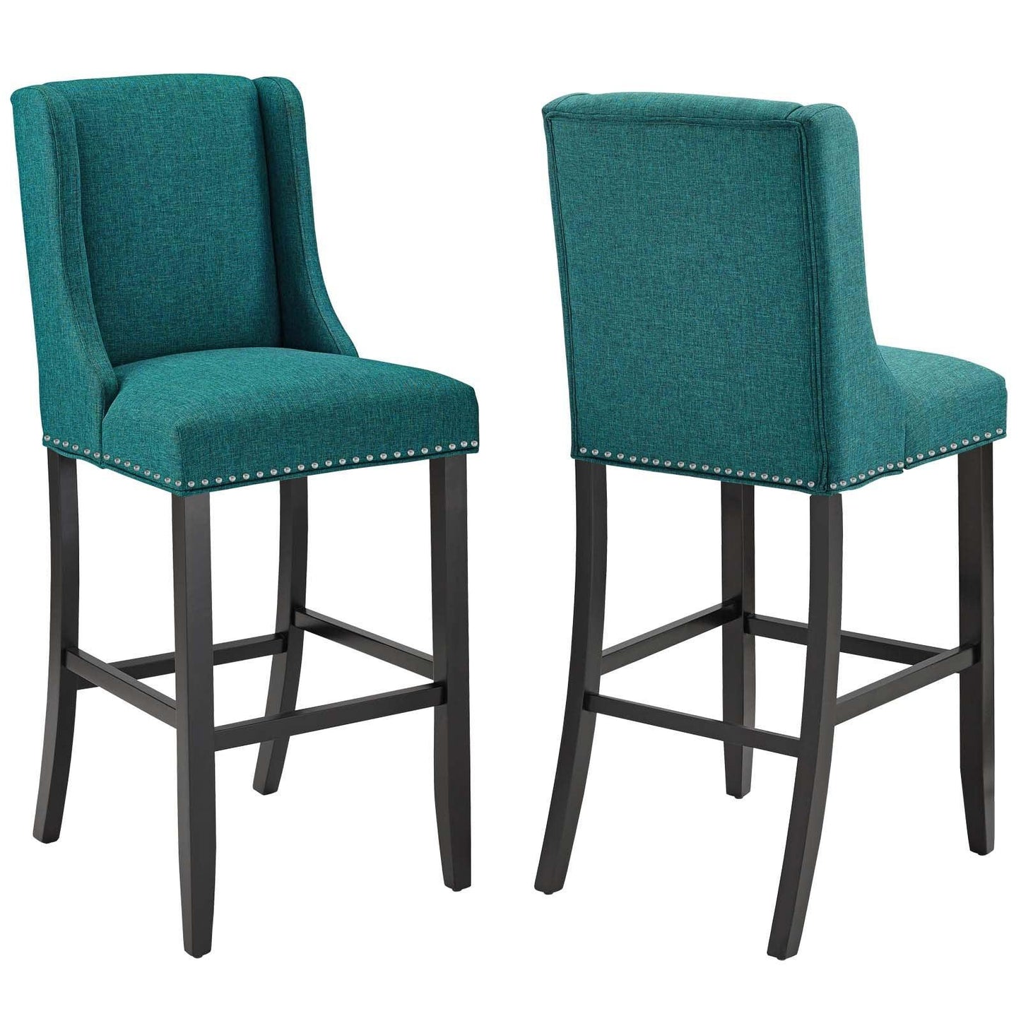 Modway Baron Bar Stool Upholstered Fabric Set of 2 FredCo