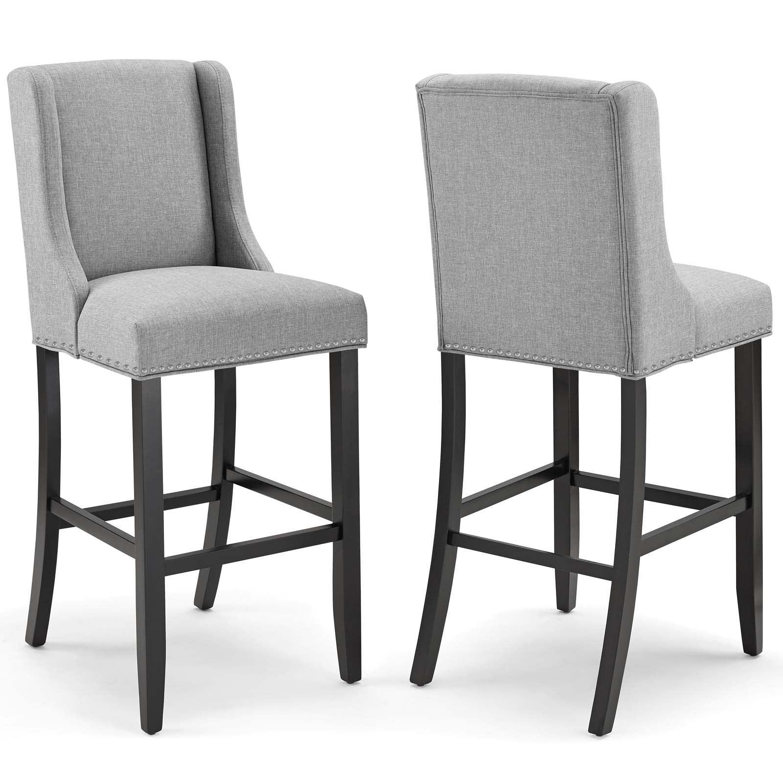 Modway Baron Bar Stool Upholstered Fabric Set of 2 FredCo