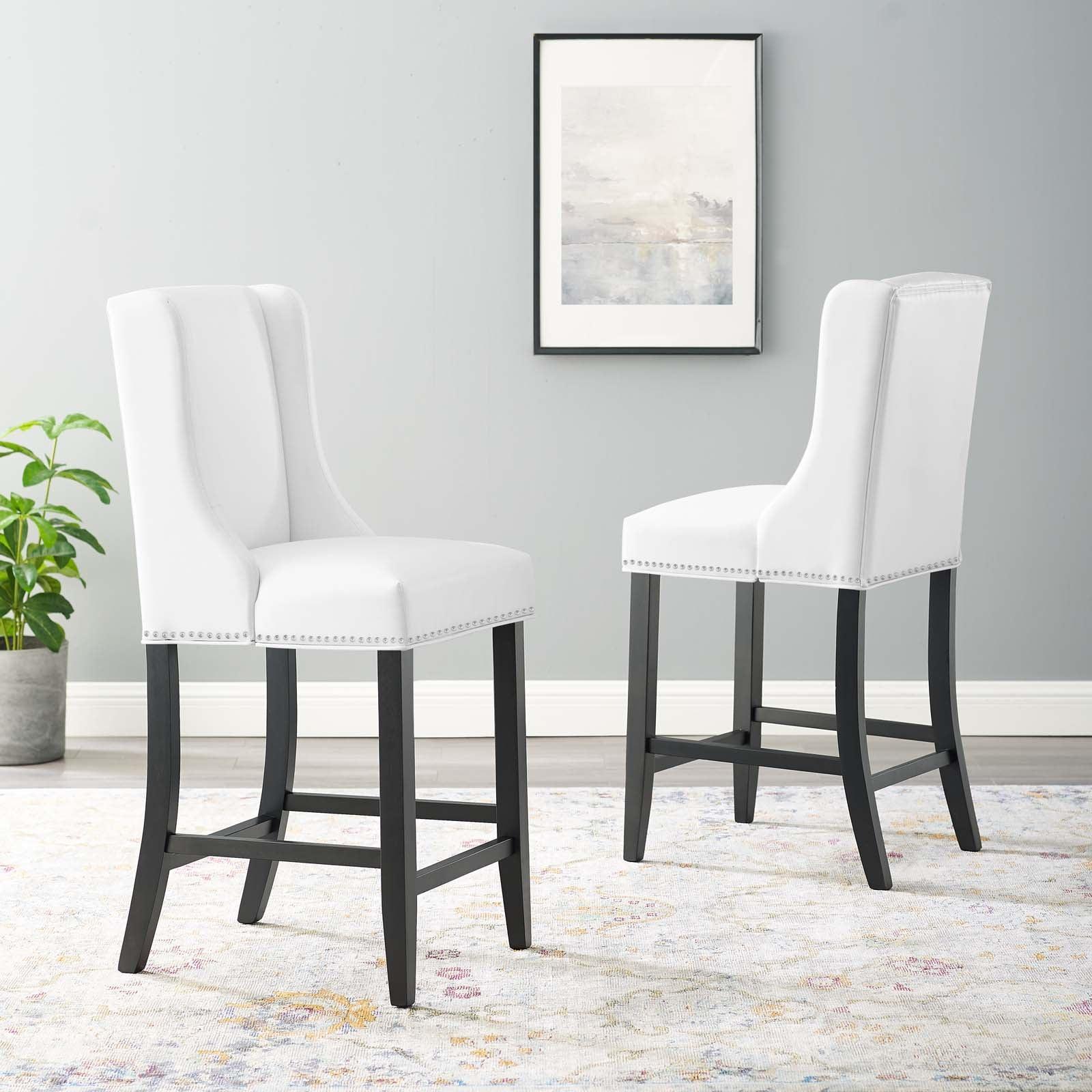 Modway Baron Counter Stool Faux Leather Set of 2 FredCo