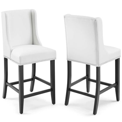 Modway Baron Counter Stool Faux Leather Set of 2 FredCo