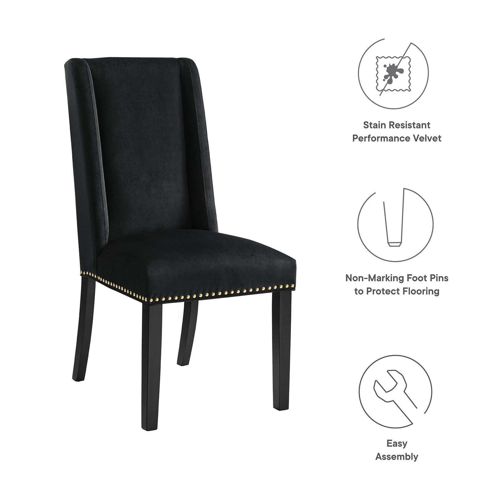 Modway Baron Performance Velvet Dining Chairs - Set of 2 FredCo