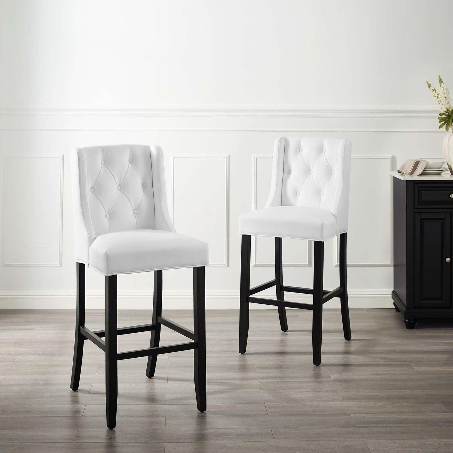 Modway Baronet Bar Stool Faux Leather Set of 2 FredCo