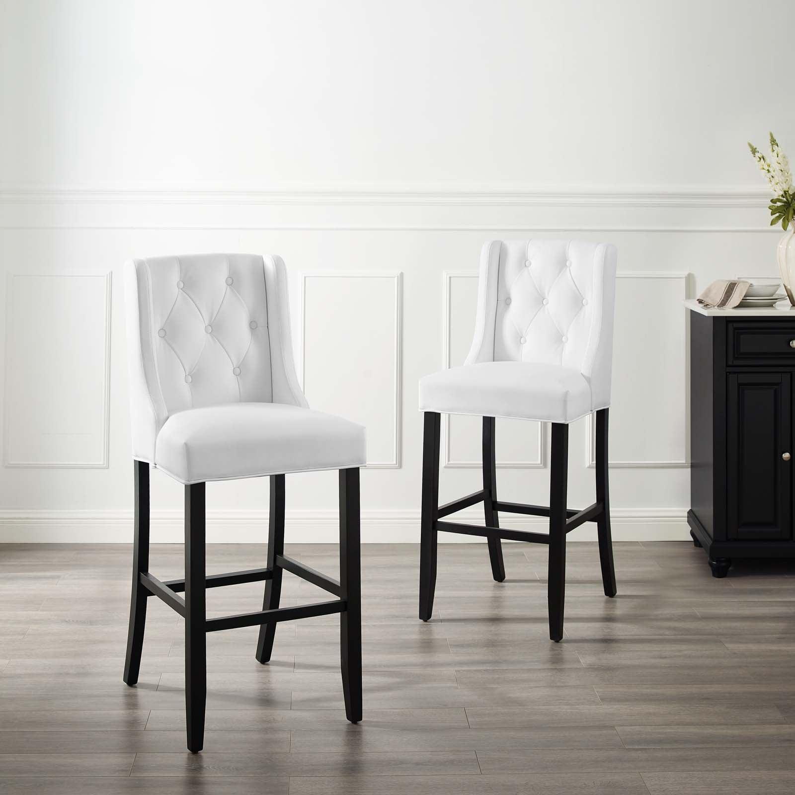Modway Baronet Bar Stool Faux Leather Set of 2 FredCo