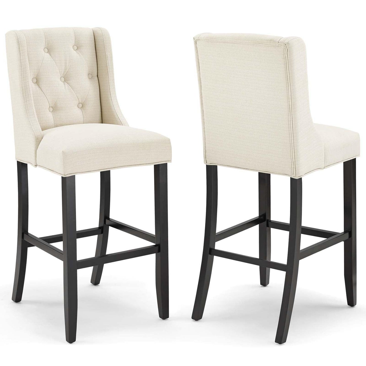 Modway Baronet Bar Stool Upholstered Fabric Set of 2 FredCo