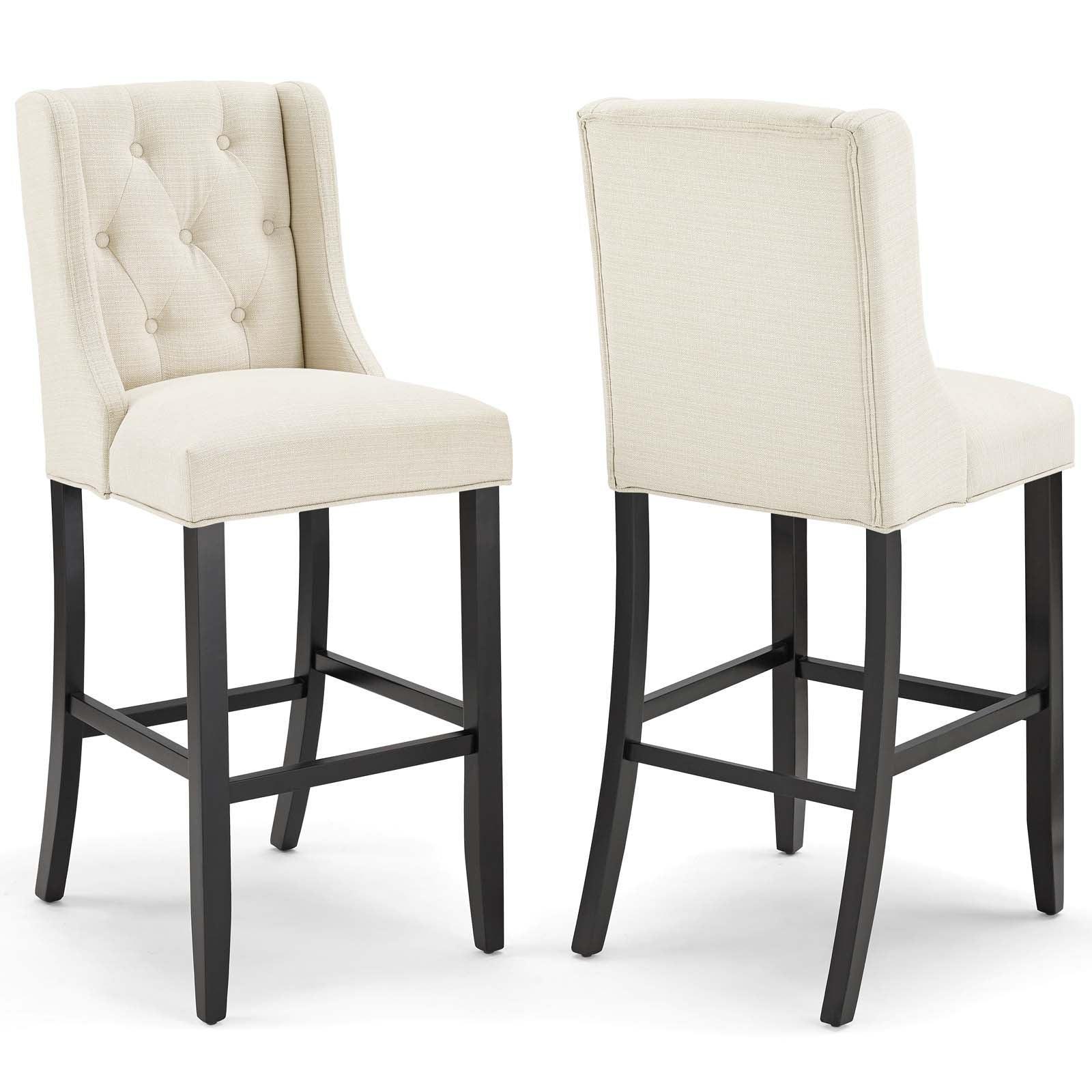 Modway Baronet Bar Stool Upholstered Fabric Set of 2 FredCo