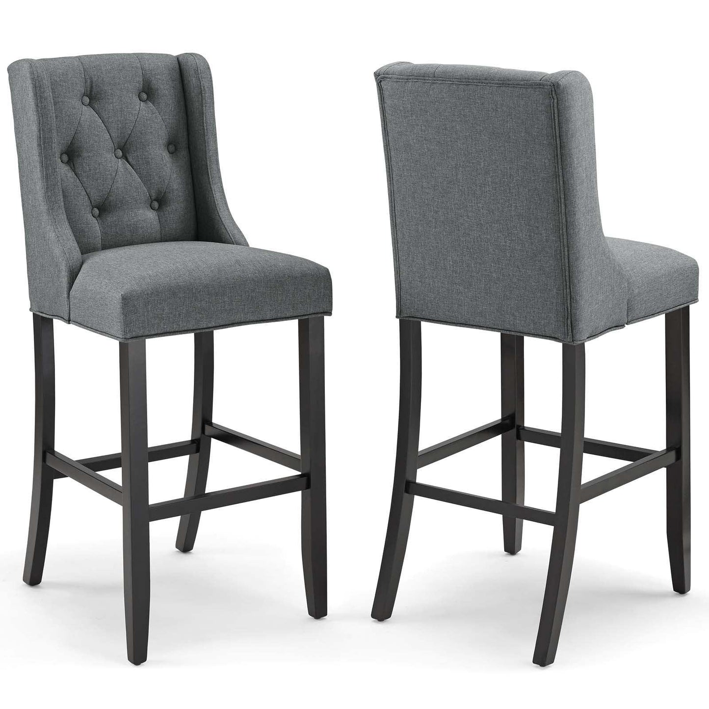 Modway Baronet Bar Stool Upholstered Fabric Set of 2 FredCo