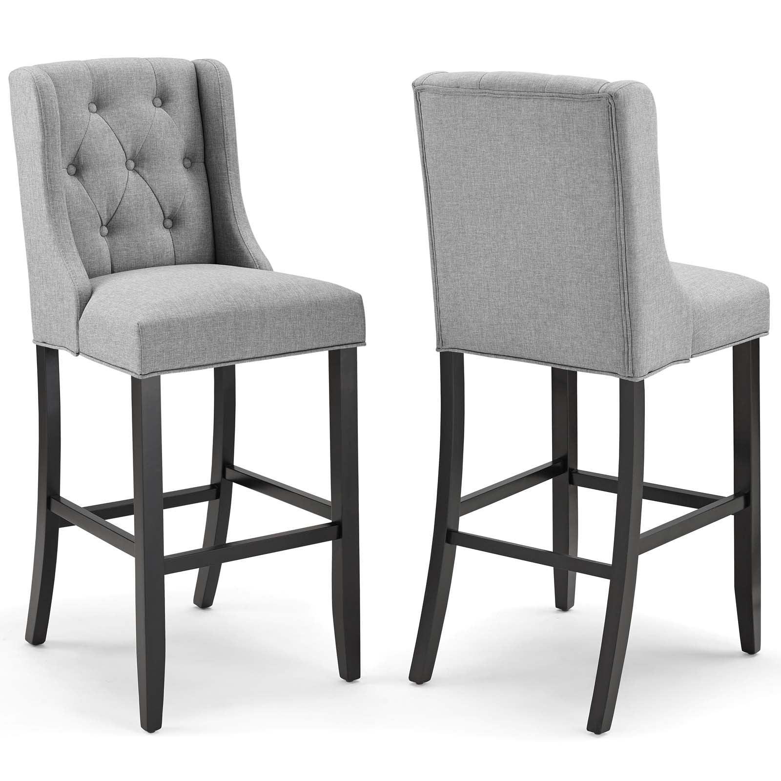 Modway Baronet Bar Stool Upholstered Fabric Set of 2 FredCo