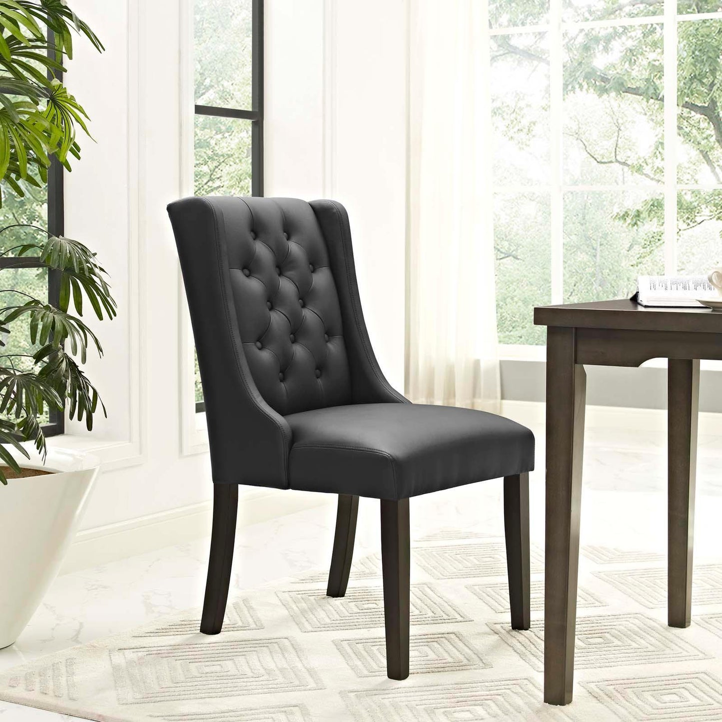 Modway Baronet Button Tufted Vegan Leather Dining Chair FredCo