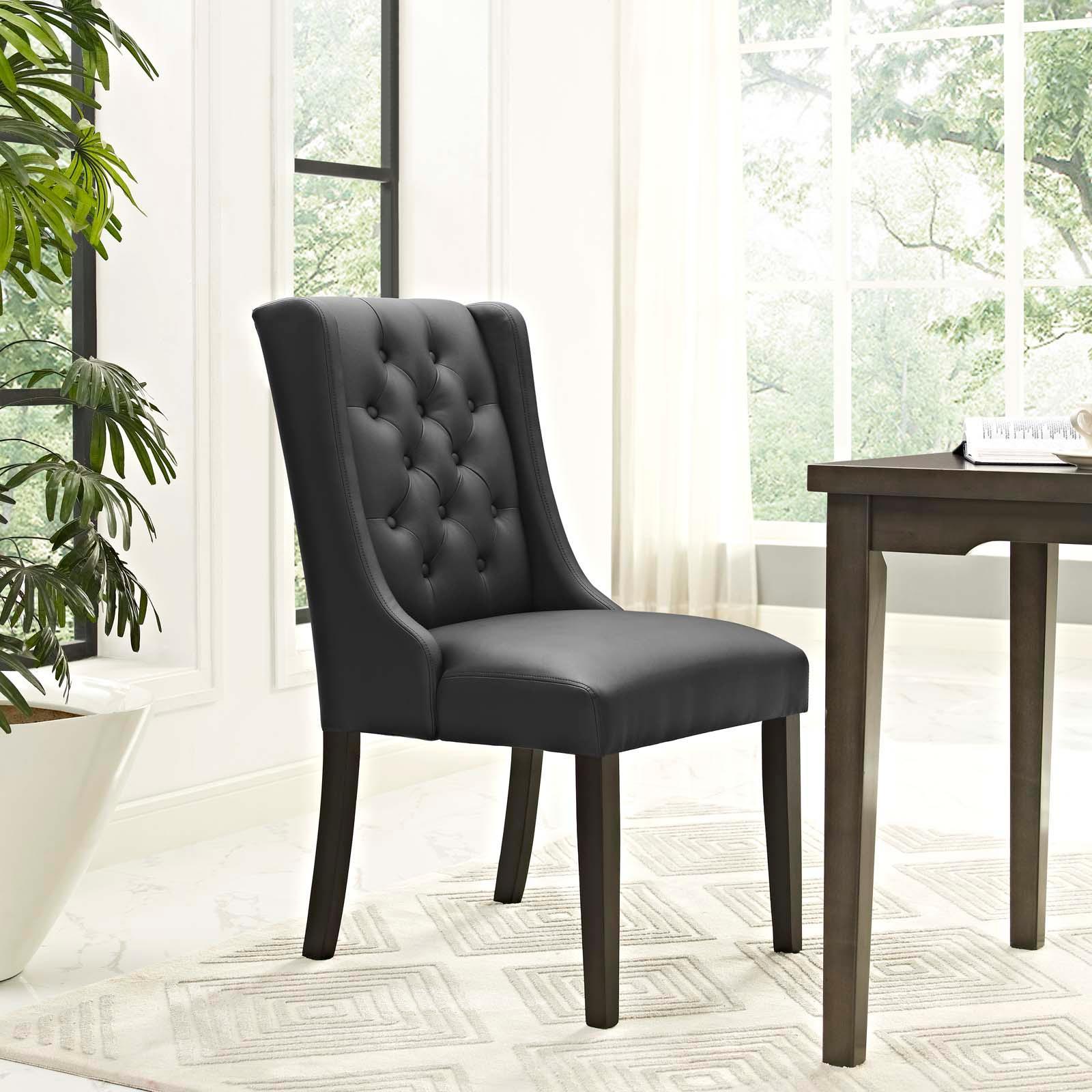 Modway Baronet Button Tufted Vegan Leather Dining Chair FredCo