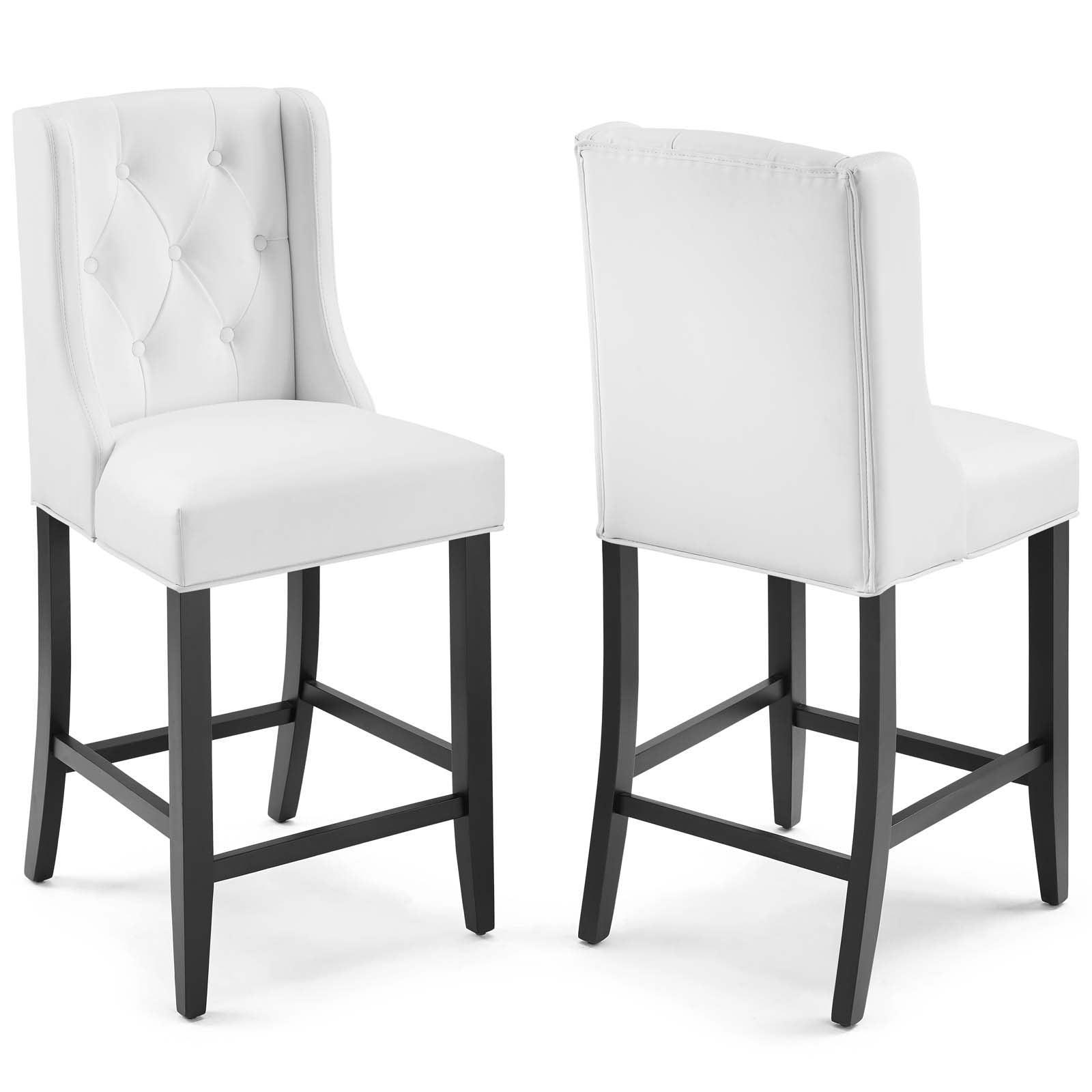 Modway Baronet Counter Bar Stool Faux Leather Set of 2 FredCo