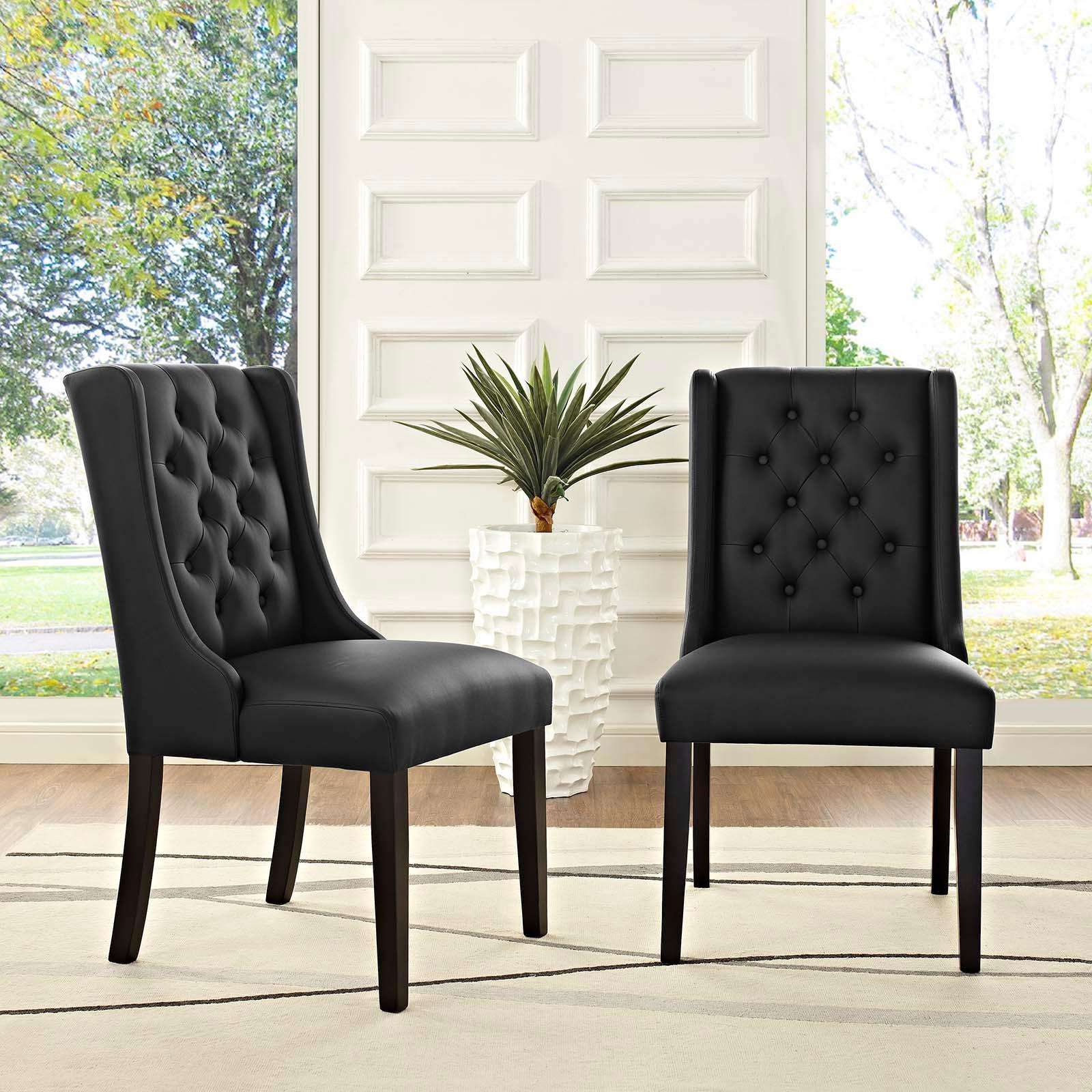 Modway Baronet Dining Chair Vinyl Set of 2 FredCo