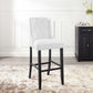 Modway Baronet Tufted Button Faux Leather Bar Stool FredCo