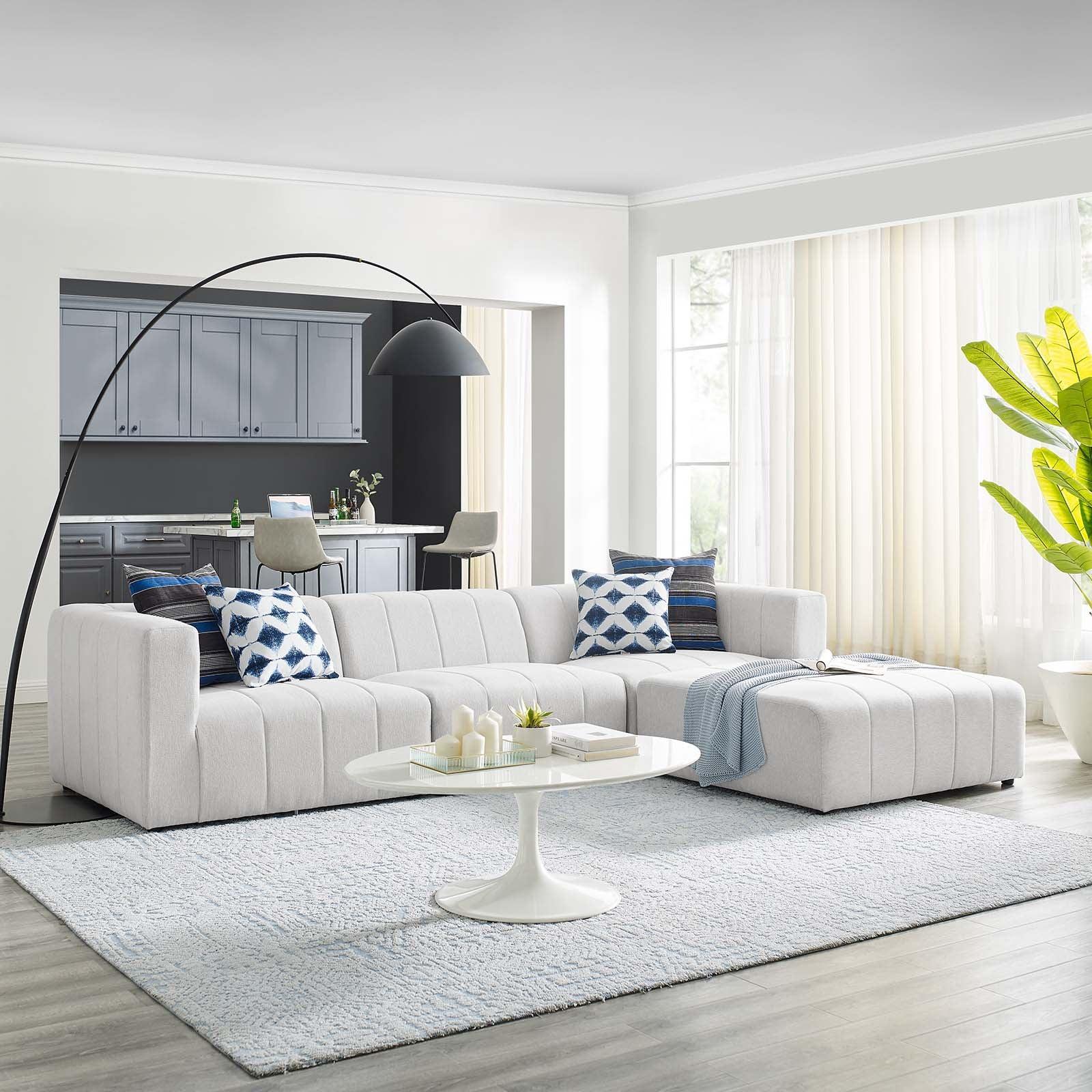 Modway Bartlett Upholstered Fabric 4-Piece Sectional Sofa FredCo