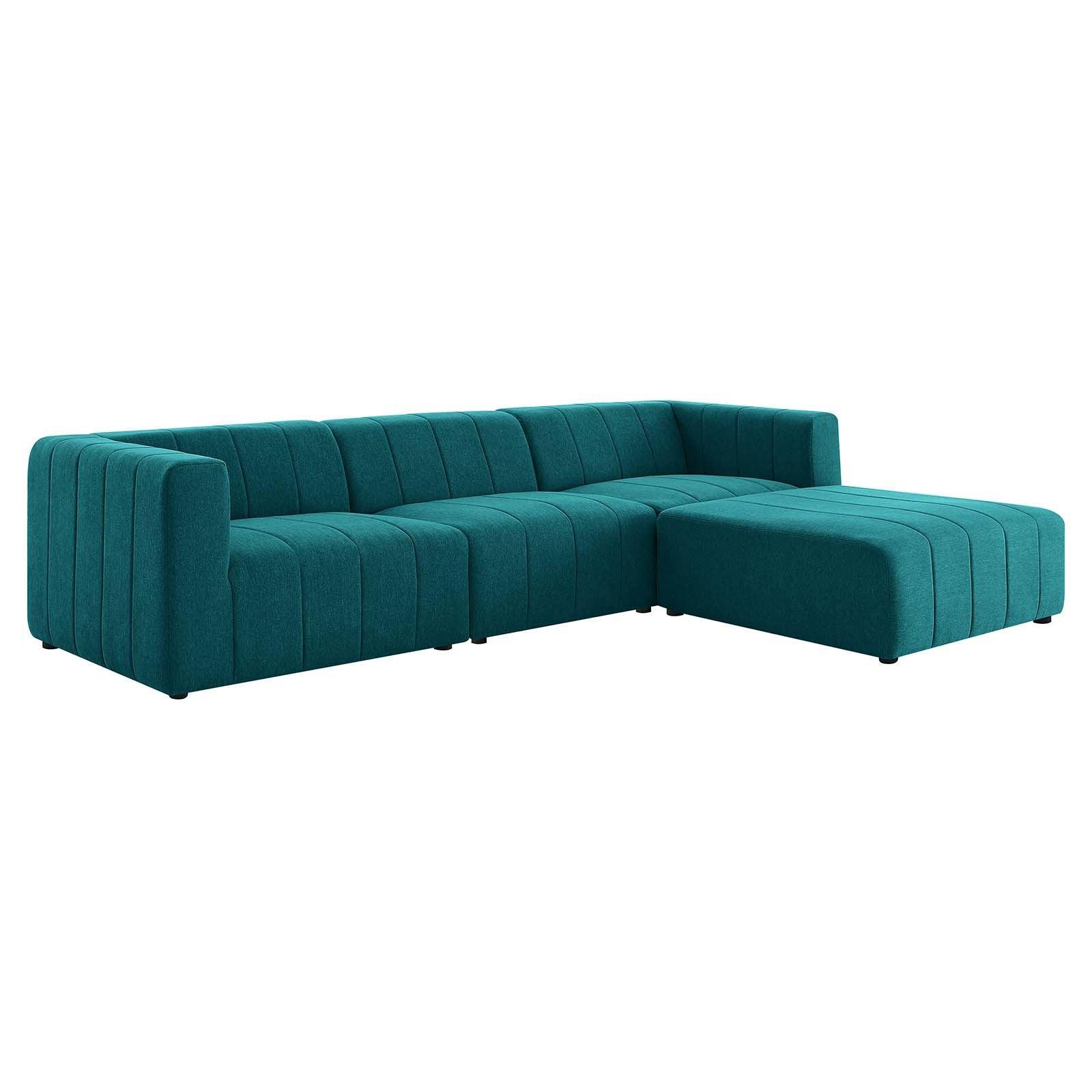 Modway Bartlett Upholstered Fabric 4-Piece Sectional Sofa FredCo