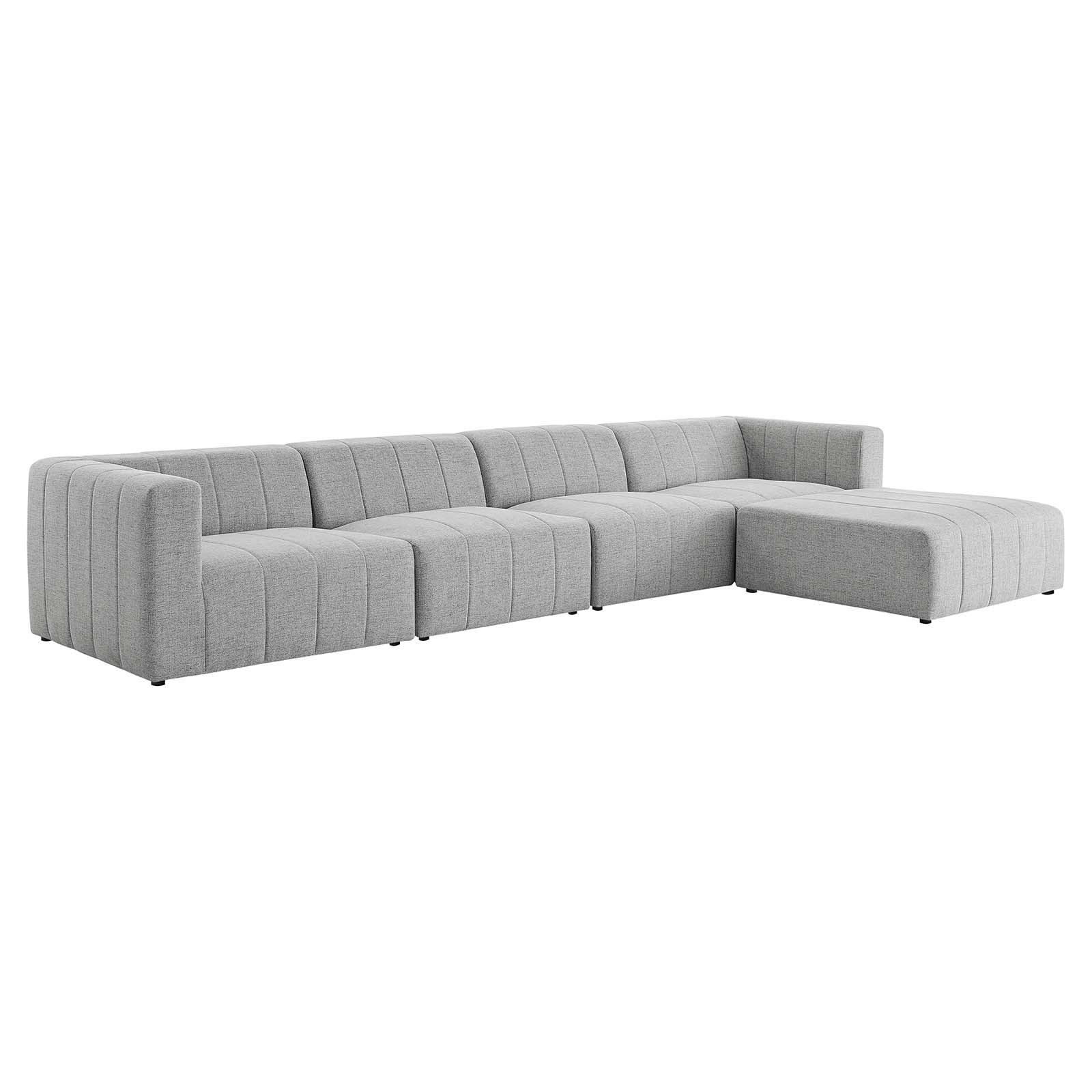 Modway Bartlett Upholstered Fabric 5-Piece Sectional Sofa FredCo