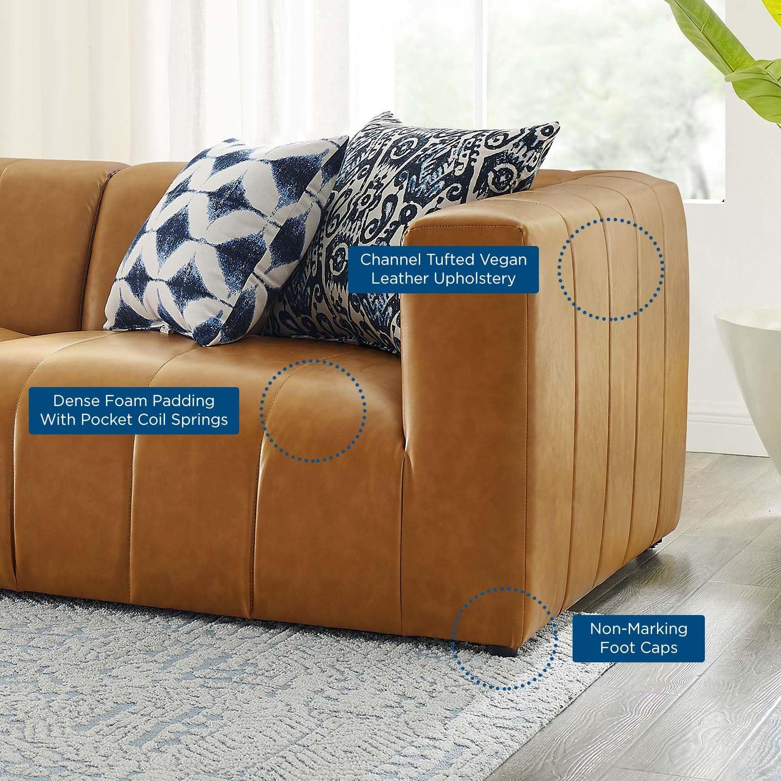 Modway Bartlett Vegan Leather 3-Piece Sofa FredCo