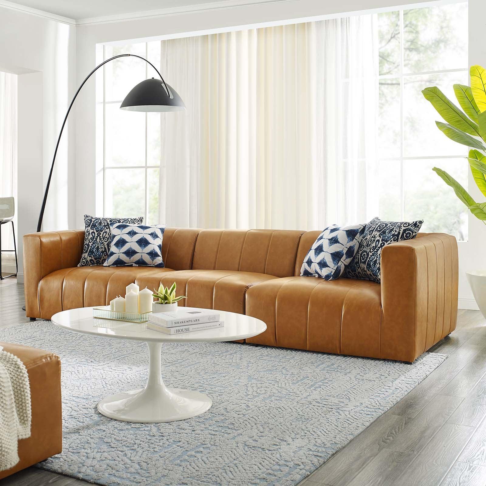 Modway Bartlett Vegan Leather 3-Piece Sofa FredCo