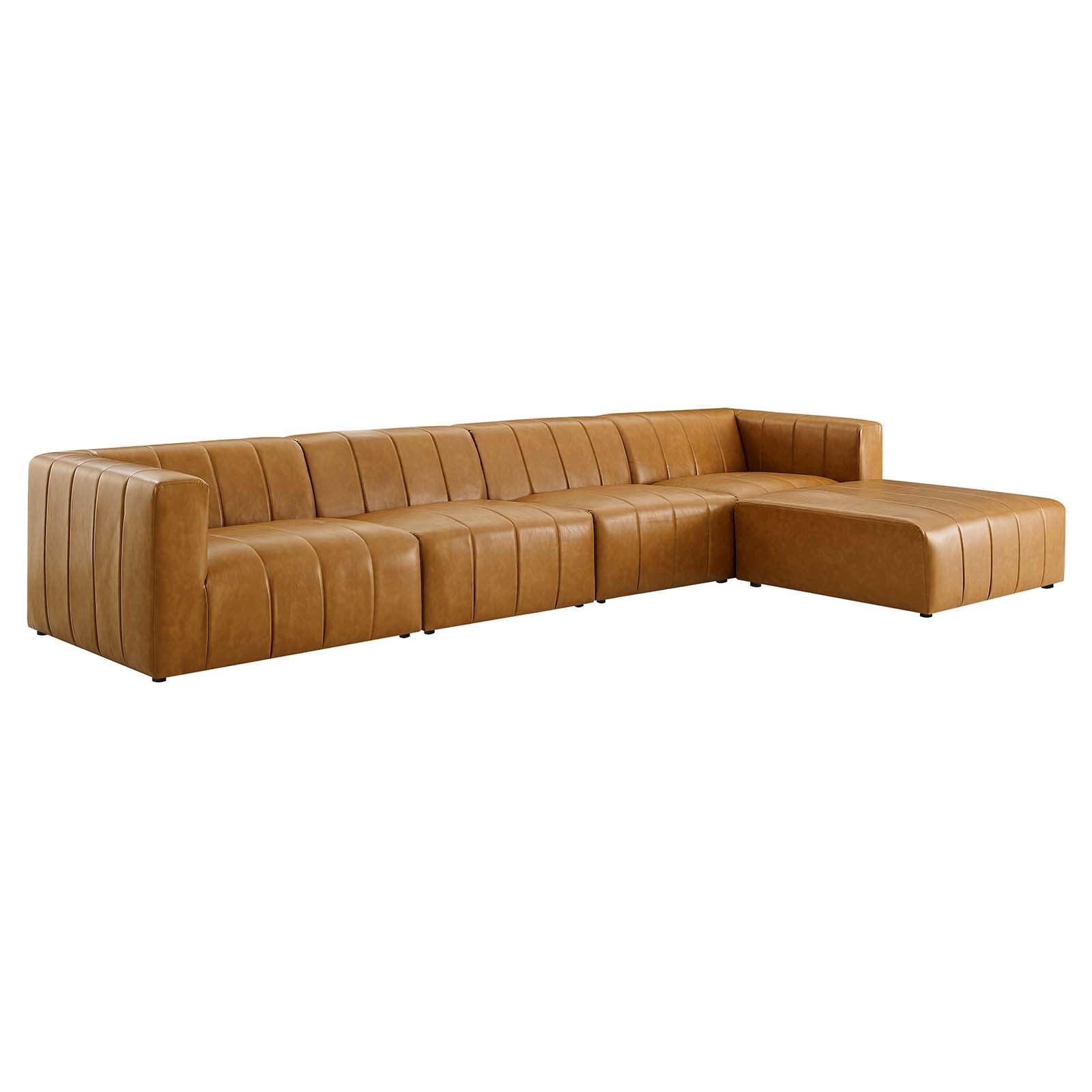 Modway Bartlett Vegan Leather 5-Piece Sectional Sofa FredCo