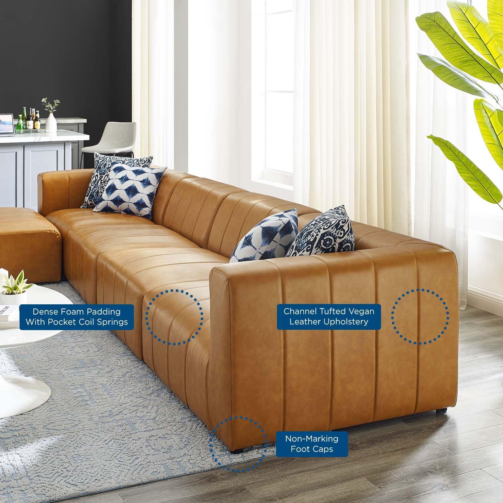 Modway Bartlett Vegan Leather 5-Piece Sectional Sofa FredCo