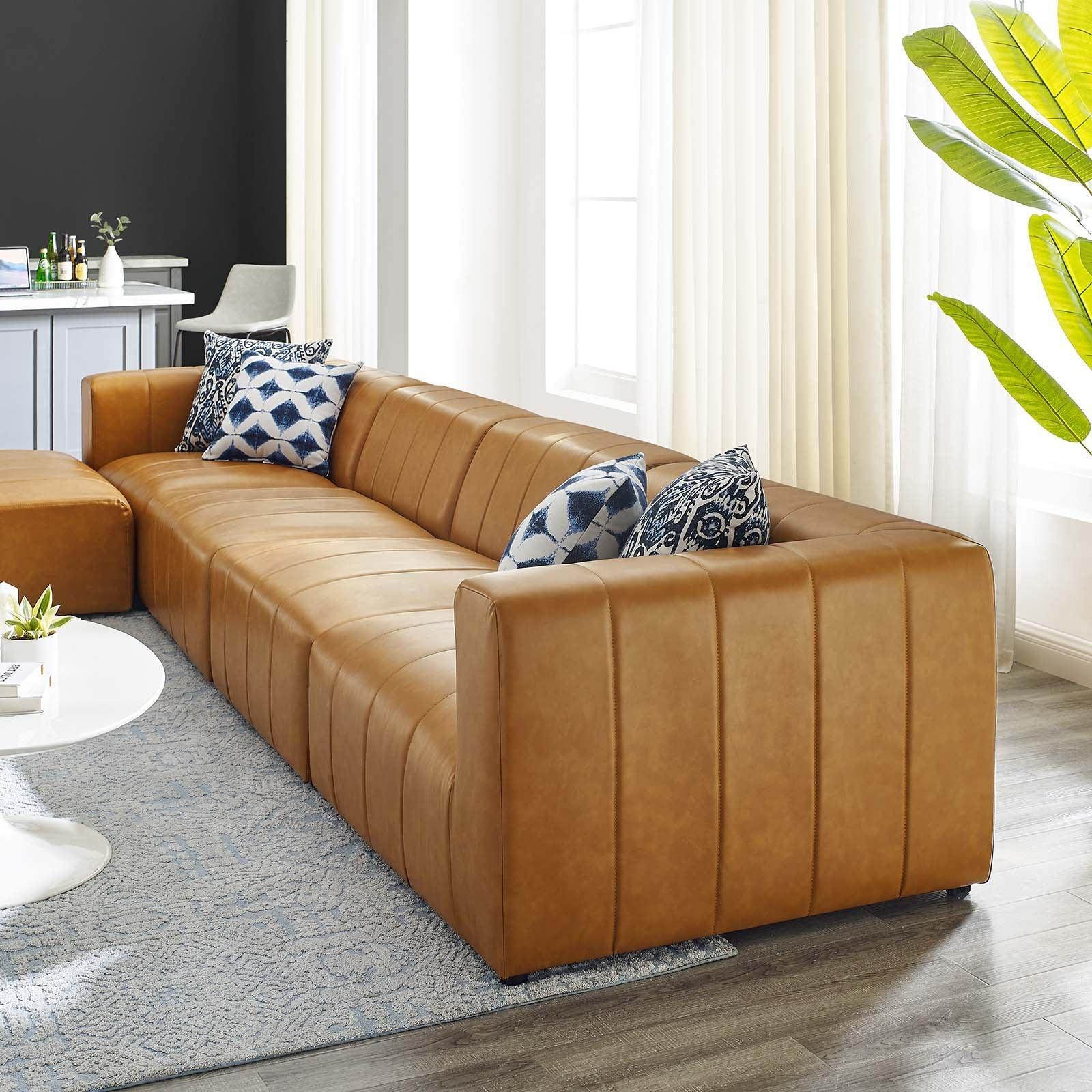 Modway Bartlett Vegan Leather 5-Piece Sectional Sofa FredCo