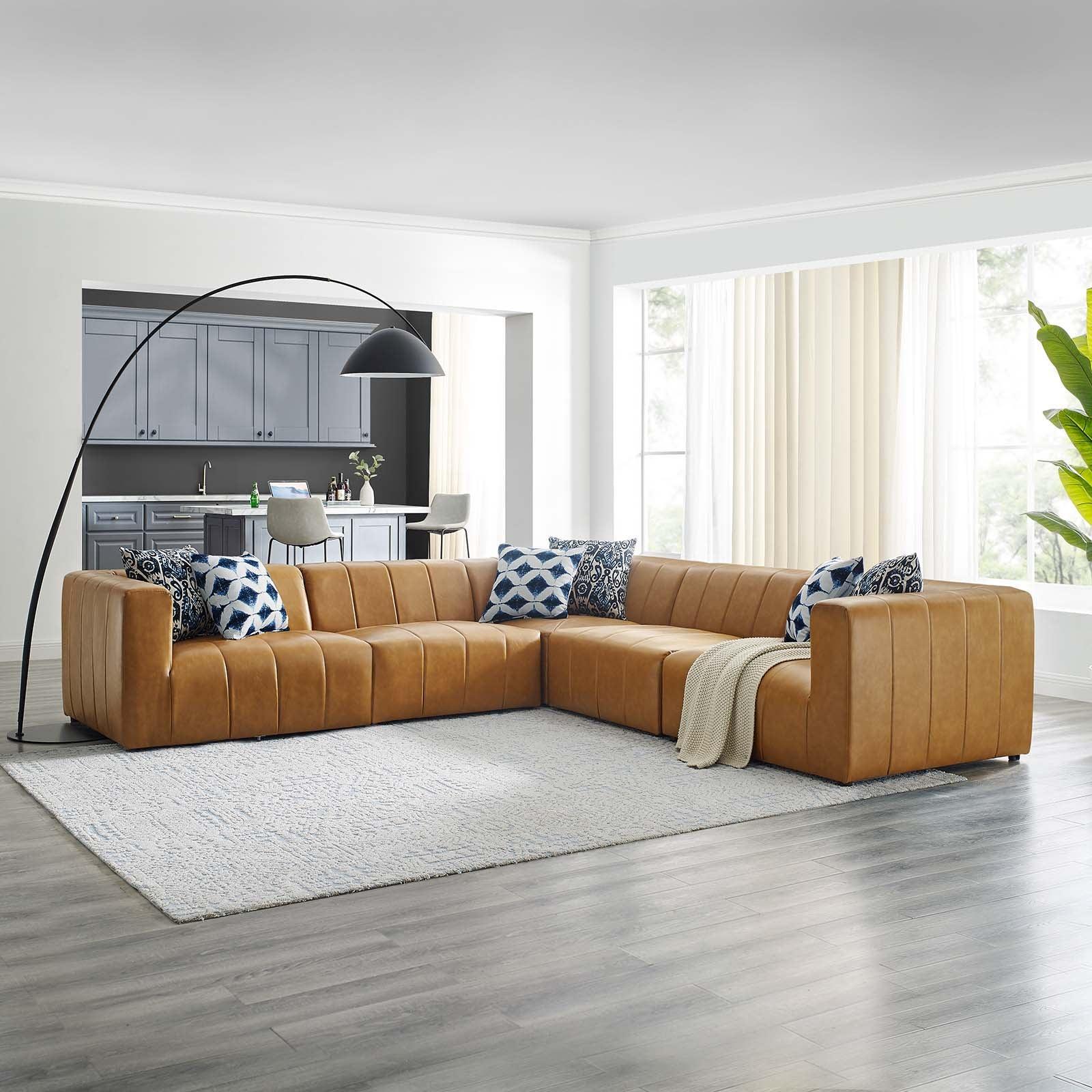 Modway Bartlett Vegan Leather 5-Piece Sectional Sofa, EEI-4532 FredCo