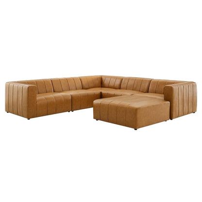 Modway Bartlett Vegan Leather 6-Piece Sectional Sofa FredCo